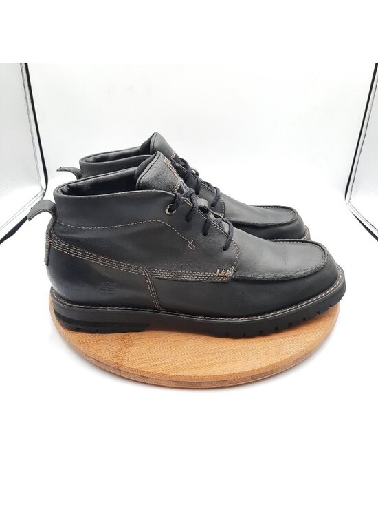 Timberland Baluster Mens Size 11.5 Chukka Boots Black Leather Rugged Moc Toe